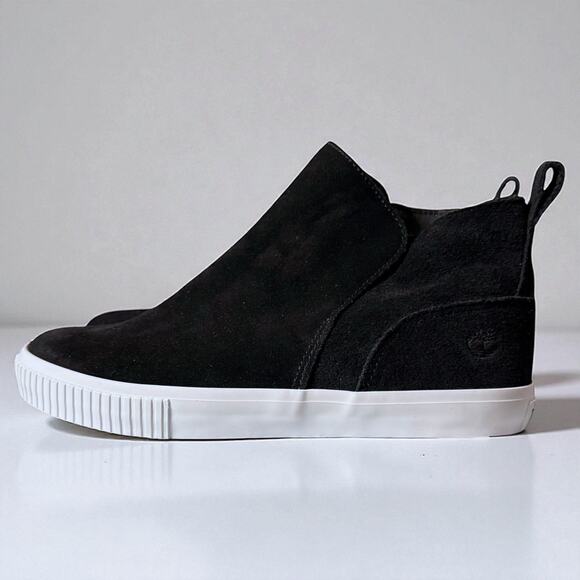 Timberland Skyla Bay Boot Womens Black Suede Pull On Ankle Sneaker Sz 9.5M - Picture 1 of 11